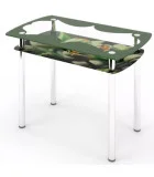 Glass dining table D-06-2 with tempered glass and chrome legs order